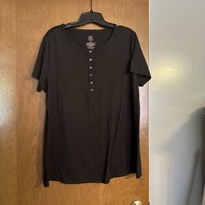 Torrid Black Button-Front Shirt